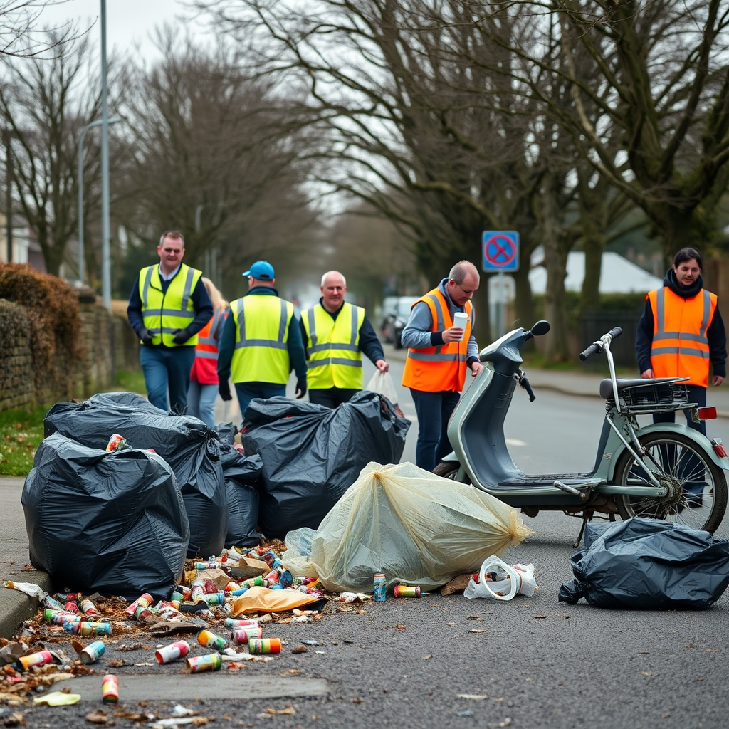 Volunteers collect 100+ bags of trash, scooter and bike tyre in community spring clean